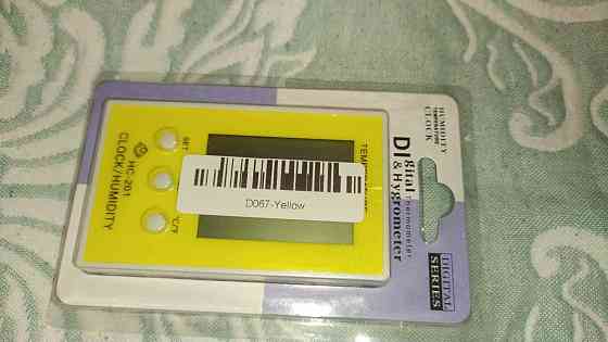 Комнатный цифровой термометр  желтого цвета, измерение влажности Шымкент
