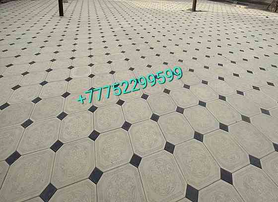 Евро брусчатка (мрамор из бетона). Тротуарная плитка. Алматы
