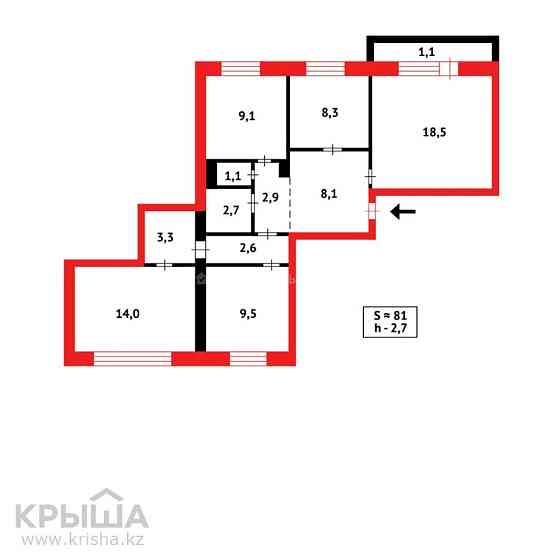 4-комнатная квартира, 84 м², 5/5 этаж, Мкр Степной-3 4 — проспект Шахтёров Караганда