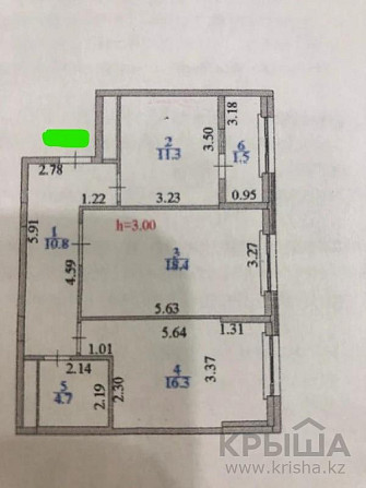 2-комнатная квартира, 63 м², 2/13 этаж, Шамши Калдаякова 17 Нур-Султан - изображение 2